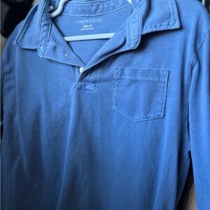 Crewcuts Blue Long-Sleeve Polo with Chest Pocket